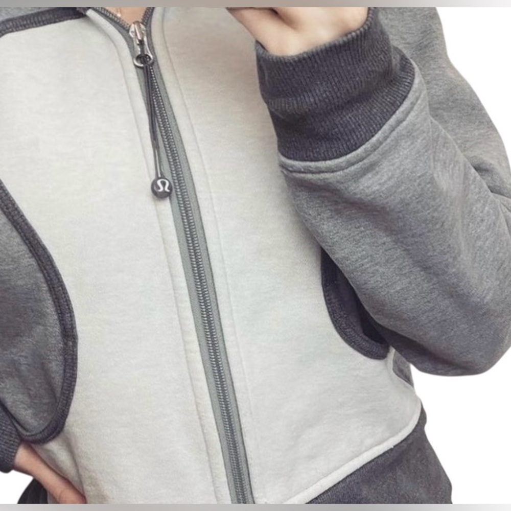 Lululemon Gray Remix Hoodie Scuba Jacket Size 6
